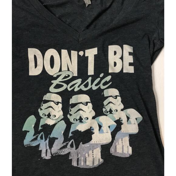 Star Wars Don’t Be Basic Graphic Short Sleeve T-Shirt S Movies Force Casual Cons - Picture 5 of 7